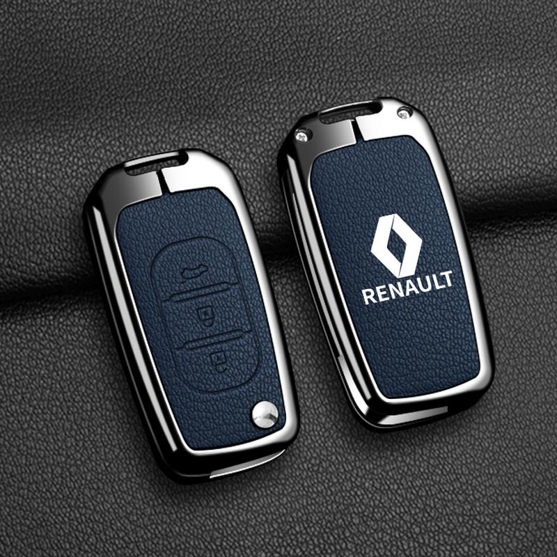 Interior Stickers Zinc Alloy Car Key Case Bag Metal Key Shell For Renault Sandero Duster Clio 5 Captur Austral Kadjar Megane Lo