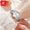 OLEVS Woman Watch Fashion Solid Steel Strap Luxury Brand Original Calendar Waterproof Diamond Scale Elegant Quartz Watches