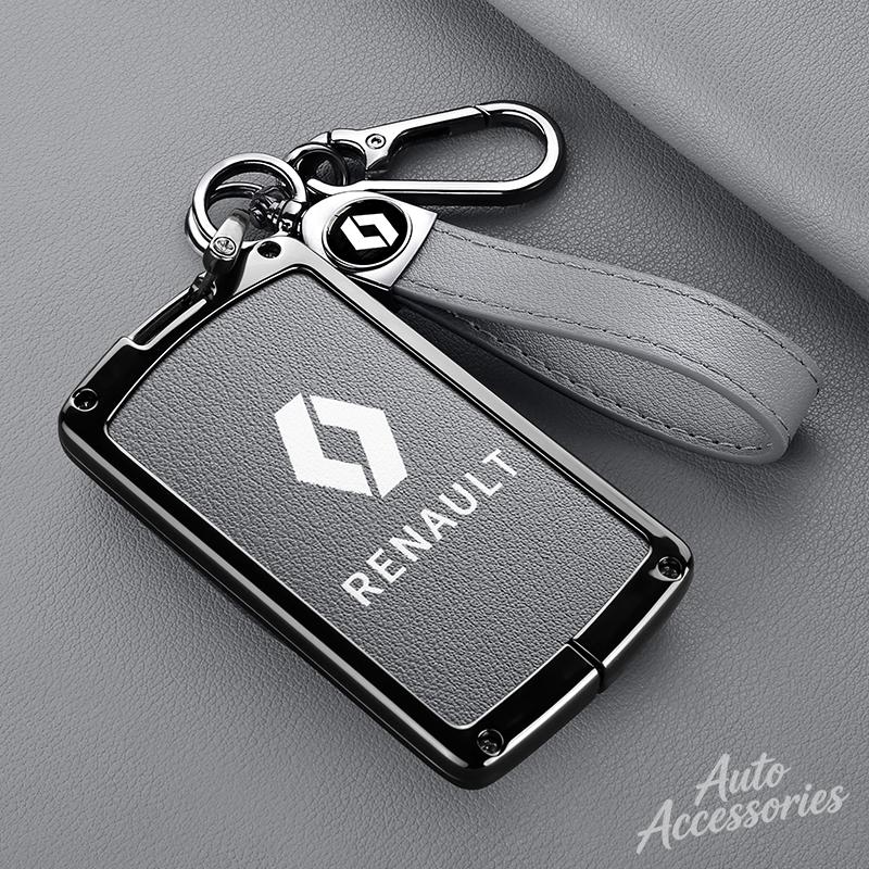 Metal Car Key Case For Renault Megane III Grand Scenic III Laguna III Koleos Fluence Clio Kangoo Latitude Leather Protect Shell Z666