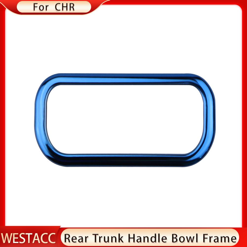 Stainless Steel Car Rear Trunk Door Handle Bowl Frame Decoration Sticker Cover Trim for Toyota CHR C-HR 2016 - 