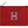 Flat H Natte Letter Logo Metal Palladium Coated Cotton Clutch Small Women Clutch Red-Brown H103642M02