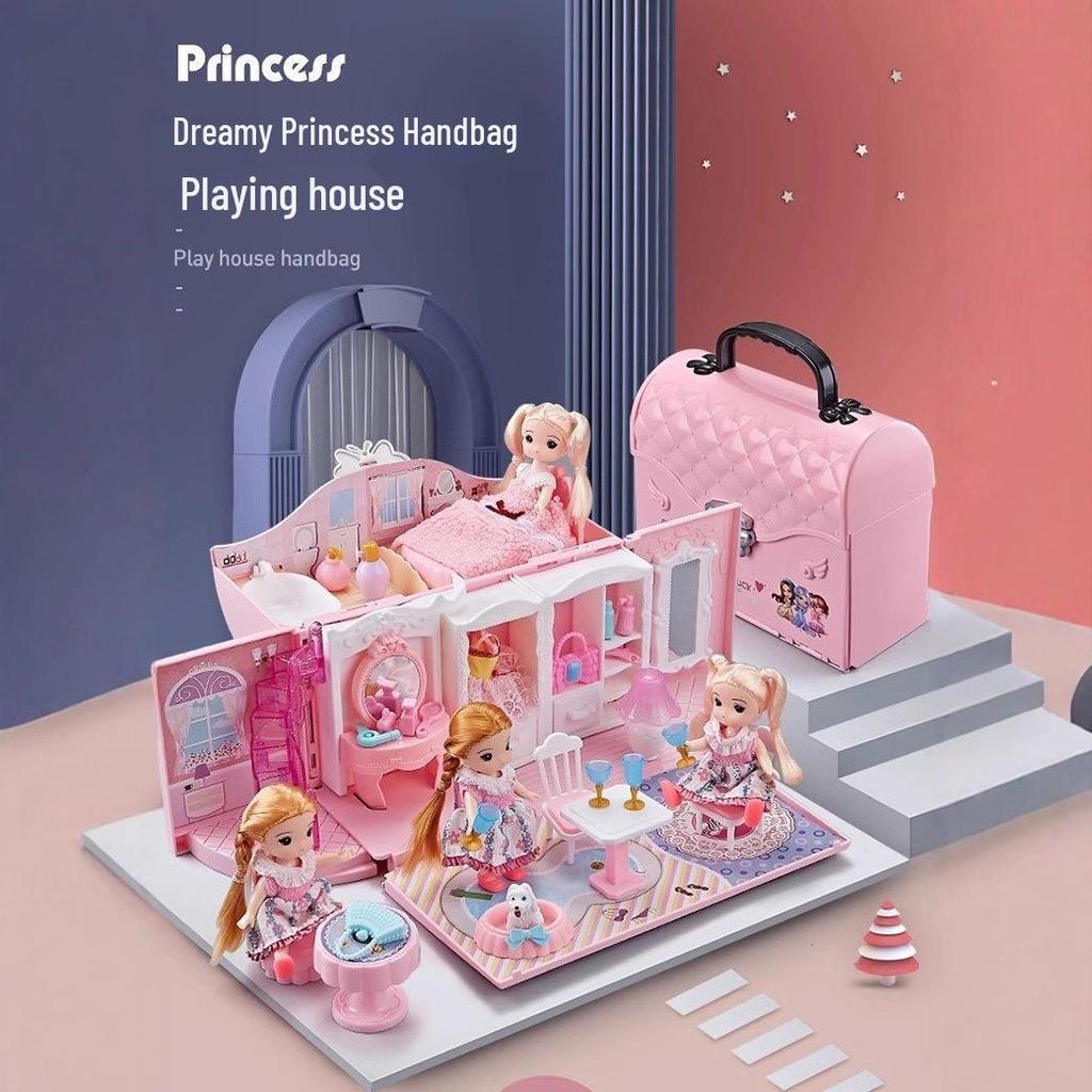 Children's Castle Role-Playing Set: Princess Doll, Hut, and Fruit Cutting Toy for Ages 3-6