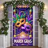 Mardi Gras Banner Ornate Mask Party Decoration Banner Carnival Banner Shiny Sequins Mardi Gras Backdrop For Photo Shoot Festival