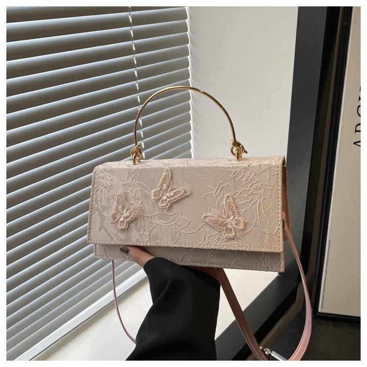 

Lace handbag 2025 new butterfly embroidered small square bag European and American fashion shoulder messenger bag bags