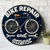 Metallposter Wandkunst Vintage Fahrrad Retro Rundes Aluminiumschild Haus Zimmer Dekor
