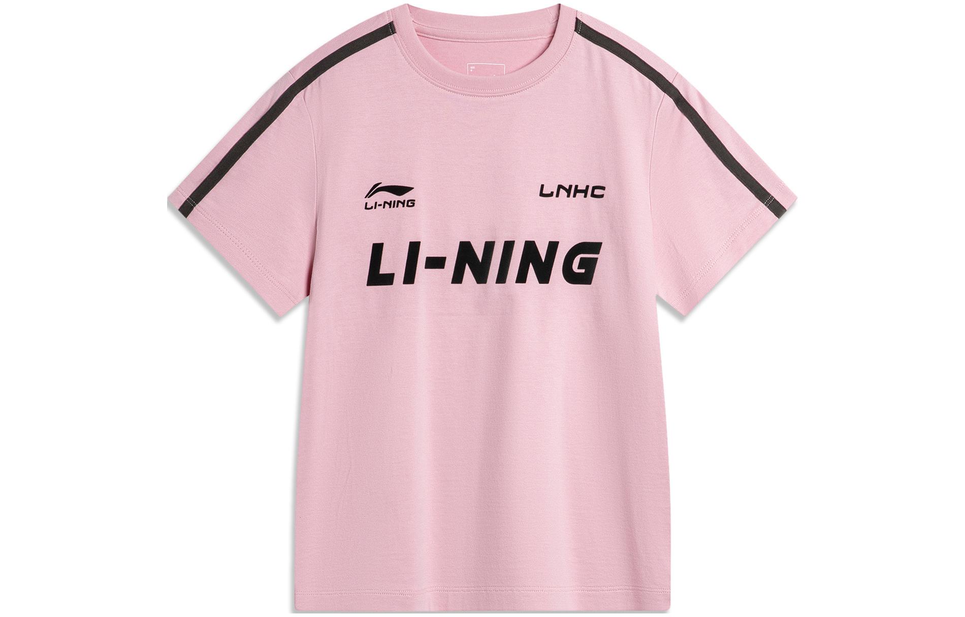 Li Ning Sports Life Collection T Shirt Women s Sheer Pink AHSU712-6 L