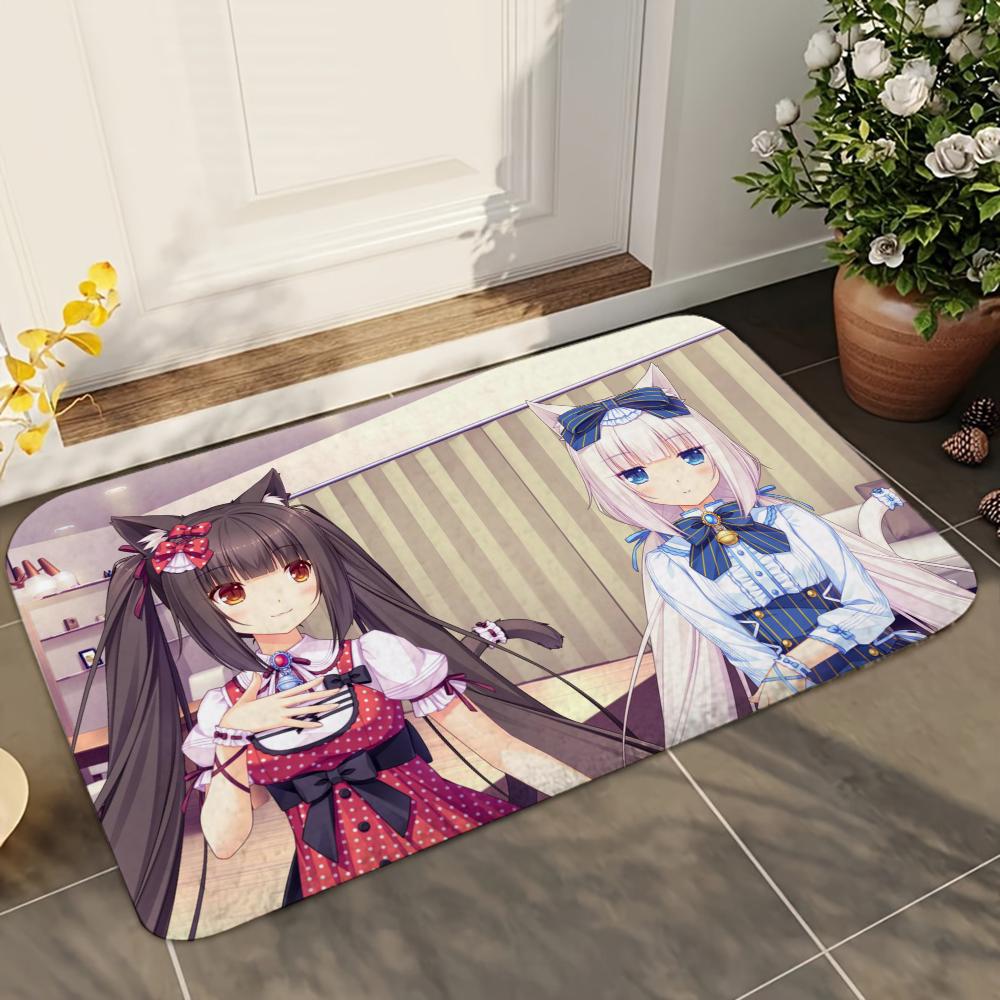 1pc Nekopara Bathroom Absorbent Mats Anti-Slip Mats Home Decor Supplies Carpets Home Kitchen Floor Mats