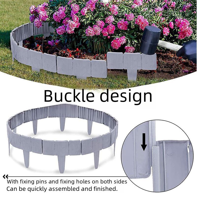 Składane Plastikowe Ogrodzenie Ogrodowe Imitujące Kamień - Dekoracja Krajobrazu DIY