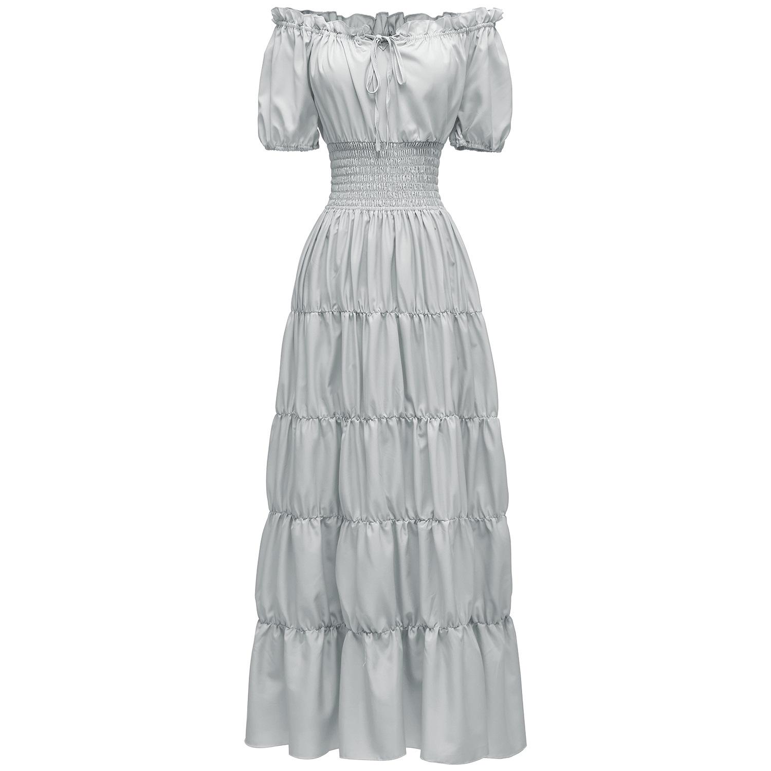 

Medieval Renaissance Ladies Long Costume Dress for Halloween Role Play M серый