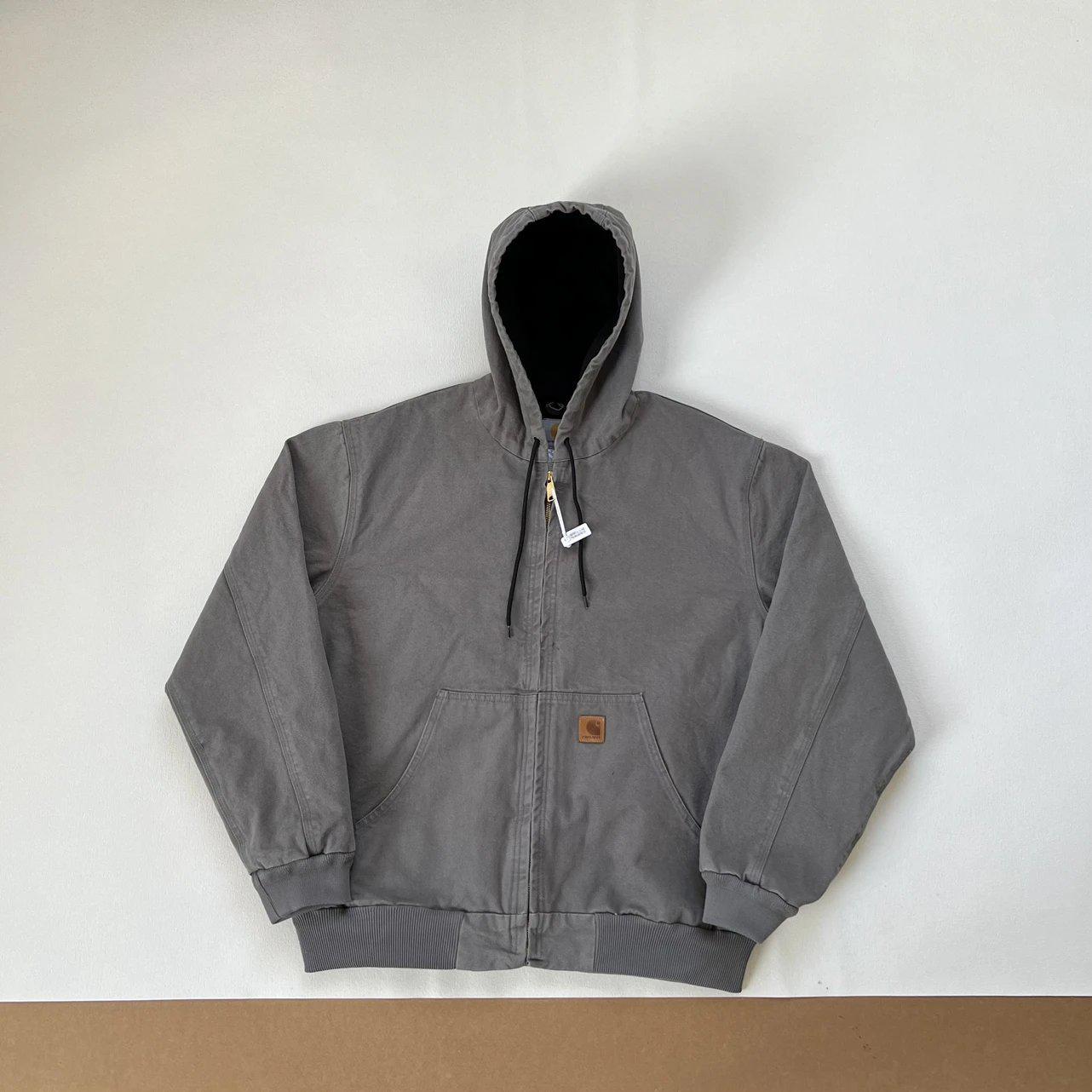 

J25 Важка прана куртка-бомбер з капюшоном J130, зістарена, вінтажний автомобільний стиль Medium