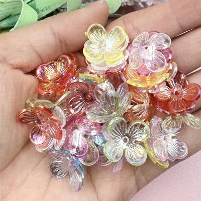 Bracelet 15.8mm DIY Handmade Materials Acrylic Hairpin Earrings Accessories Small Flower Beads 100pcs Clear Crystal Fashion  Accessories