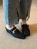 Lan Cabinet 2025 Summer New Holiday Wind Woven Wedge Heel Muller Shoes Belt Buckle Breathable Bag Head Outer Slippers
