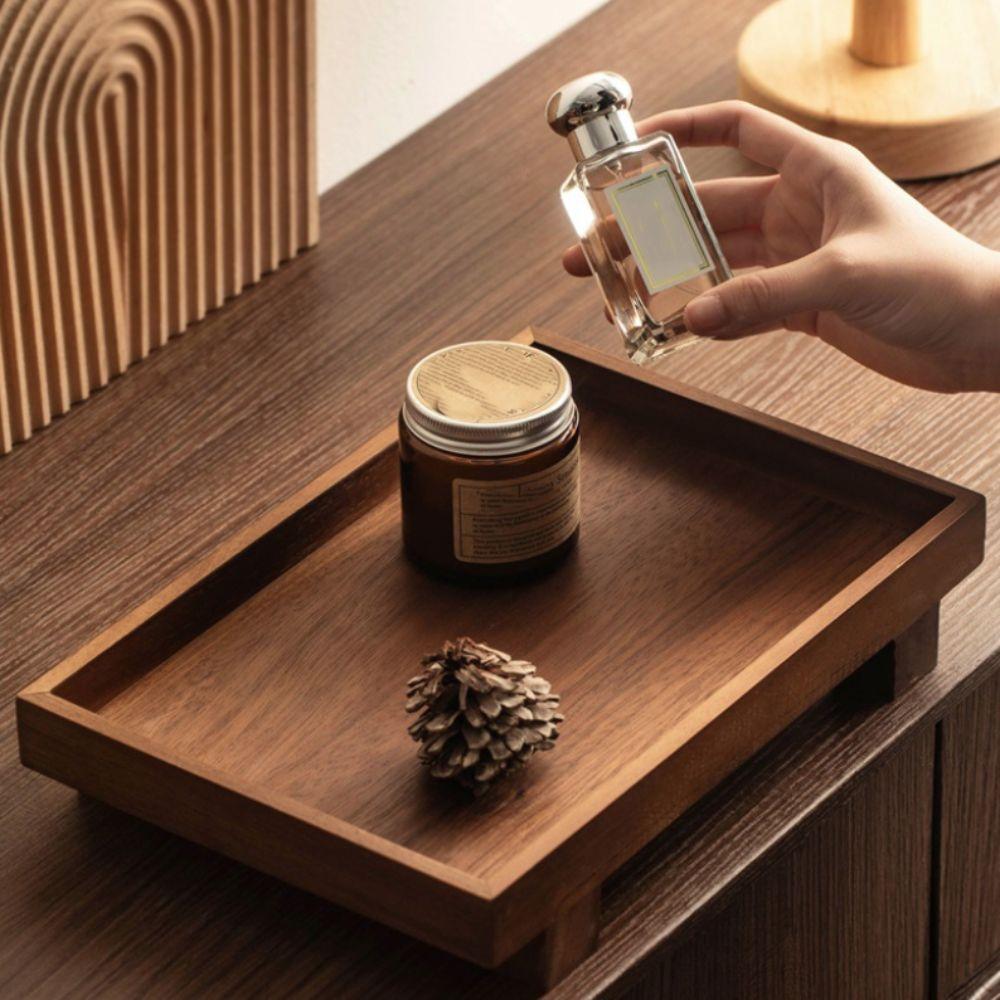 Rechteckige Gongfu Teeschale Massivholz Schmuckaufbewahrungstablett Japanischer Stil Holztablett Teetisch