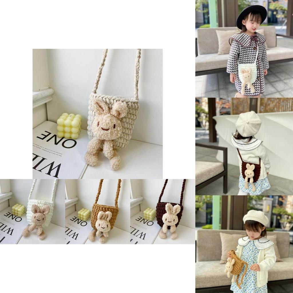 Adorable Korean Style Children's Cute Rabbit Knit Yarn Shoulder Bag For Girls