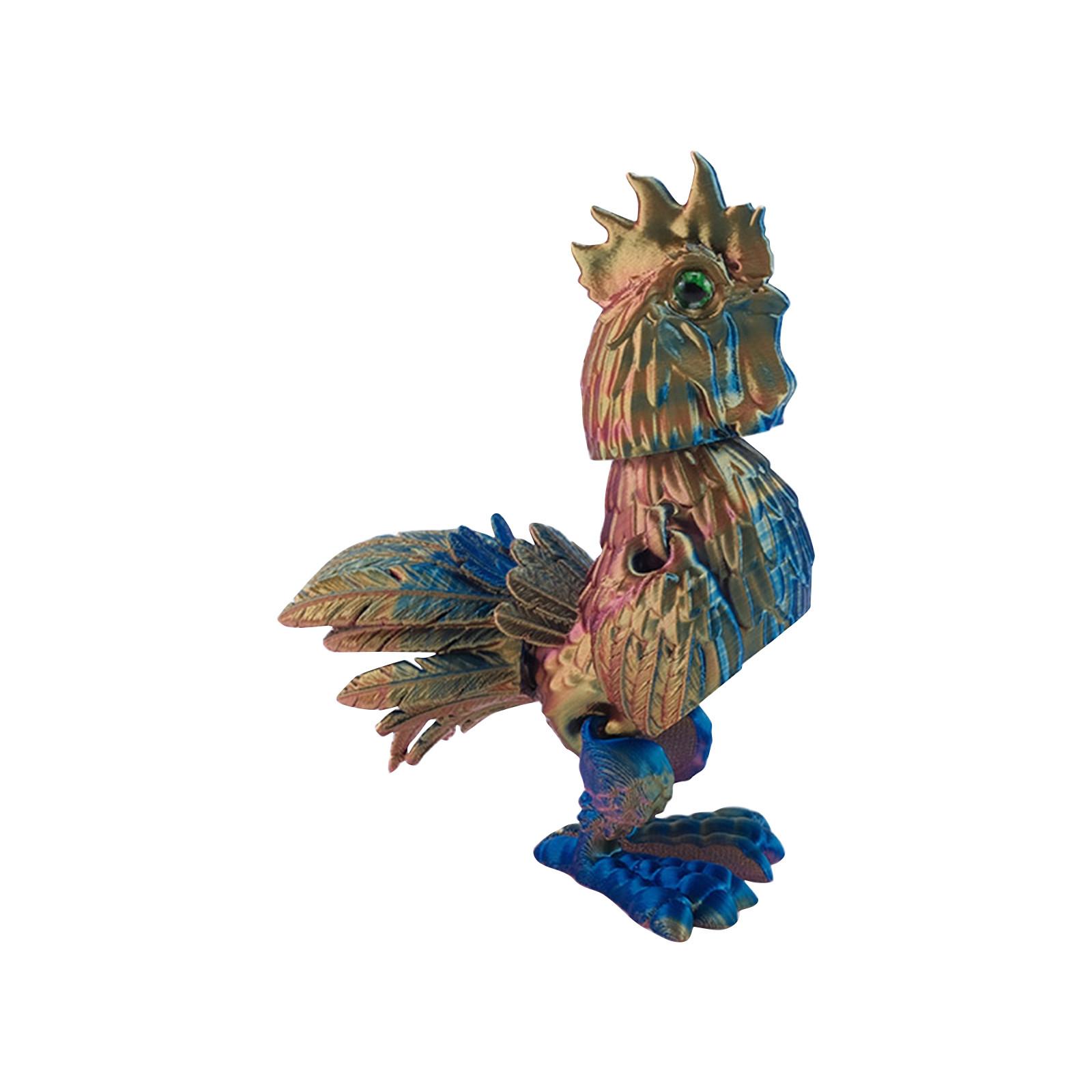 

3D Printed Rooster, Articulated Model, Flexible Animal Figurine, 3D Printed Items Cheap, Stress Relief, Restlessness Relief, ADHD Toys, Surprise Gift One Size золотой
