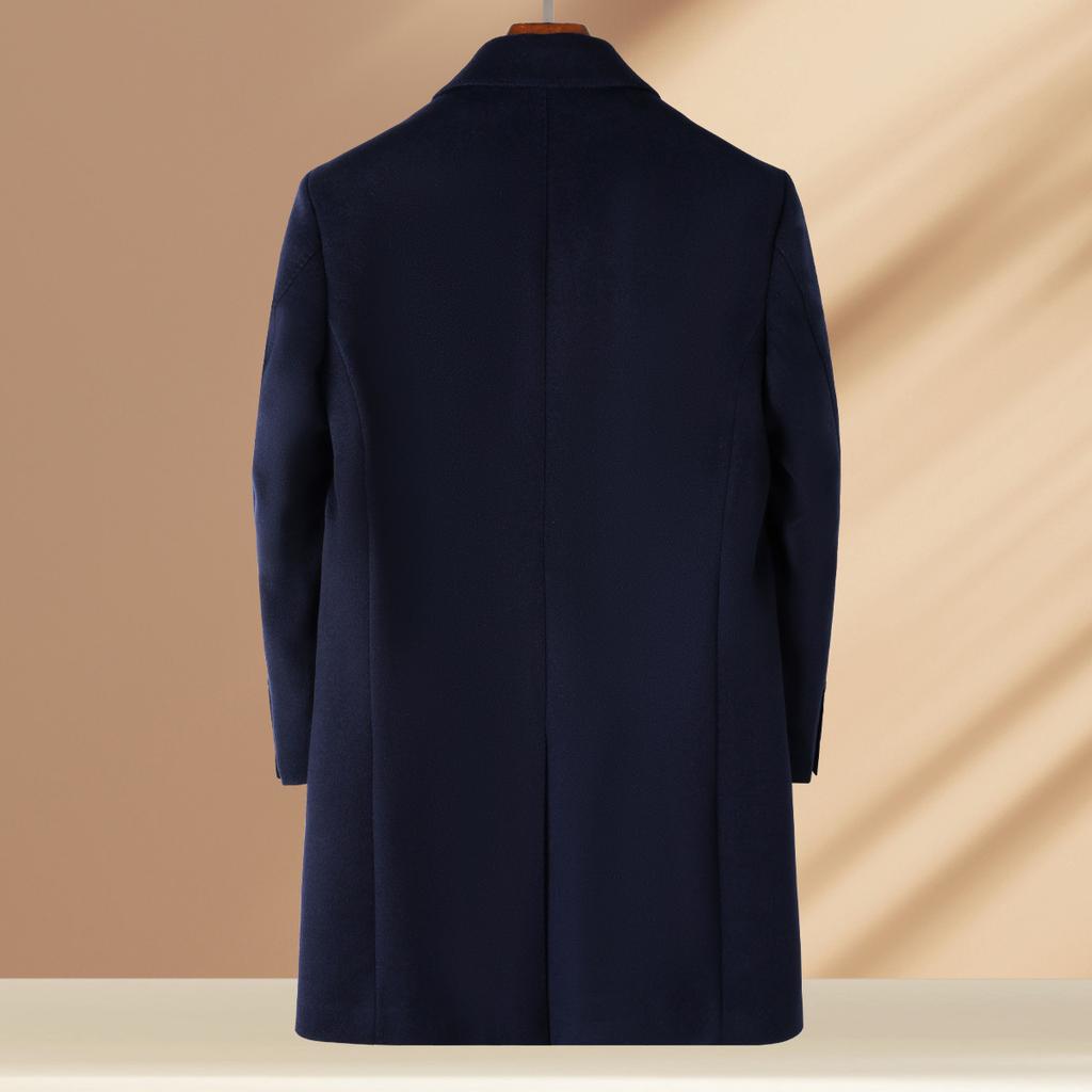 Men's Detachable 100% Cashmere Lined Woolen Coat