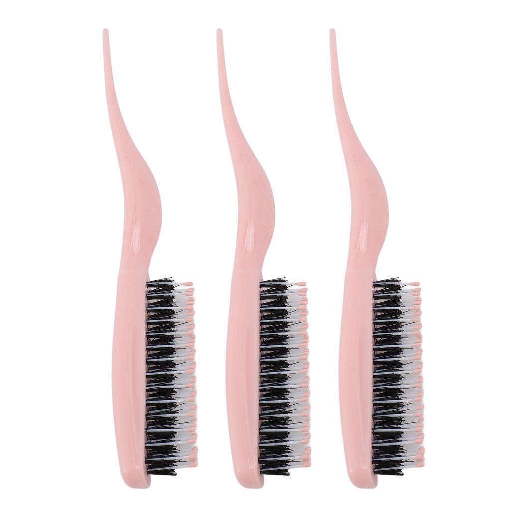 3Pcs Tsing Hair Brush Ergonomic Handle Portable Tsing Brush Rat Tail Comb for Home Travel