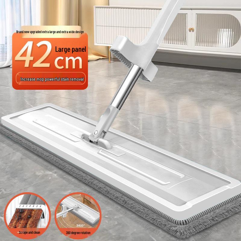 42cm Hands-Free Flat Mop for Wet/Dry Use On Tile Floors