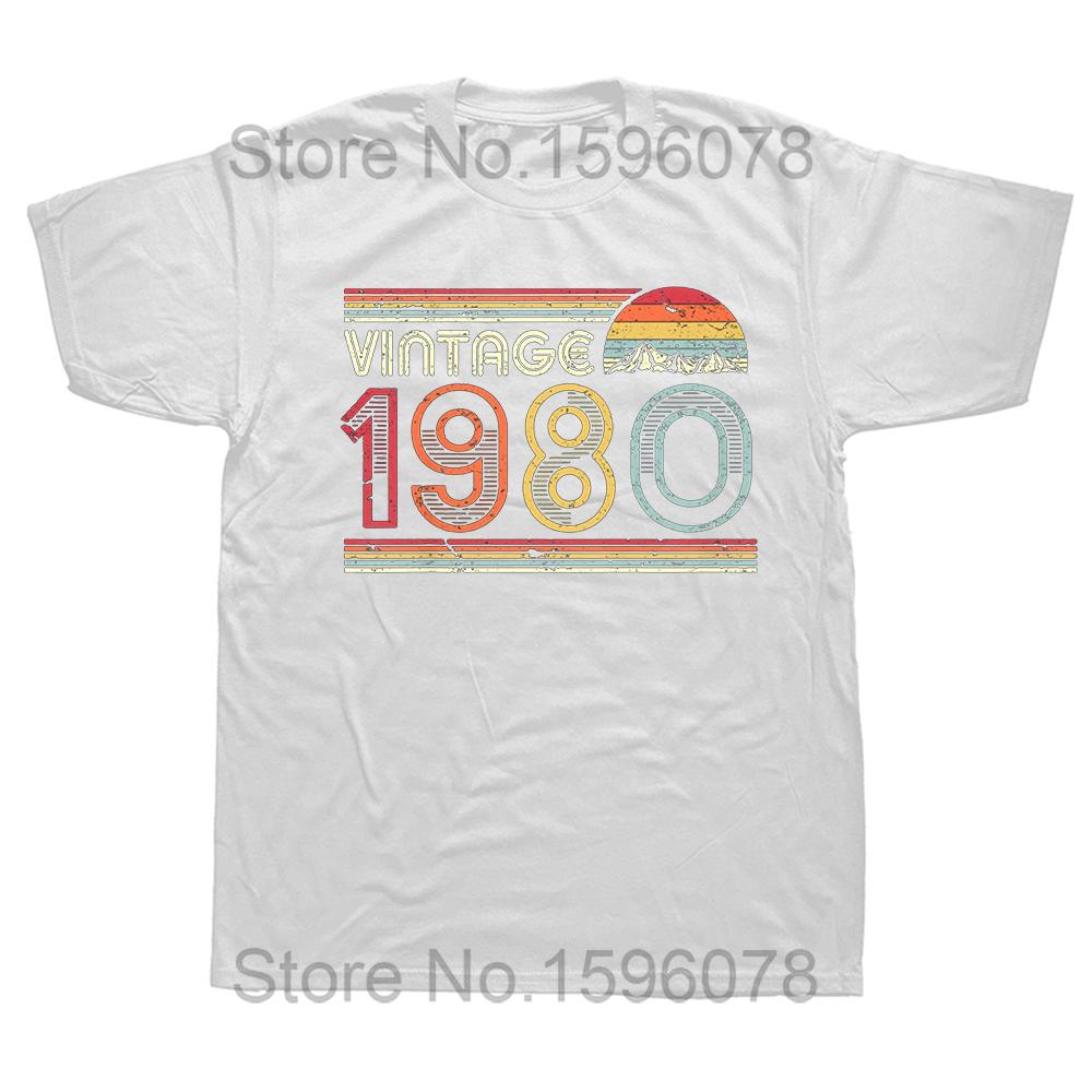 Made in 1980 Birthday Gifts 44 Year Old 44th Bday Present T Shirt Men Printed T-shirt Fashion Short Sleeve Anniversary Tee Tops