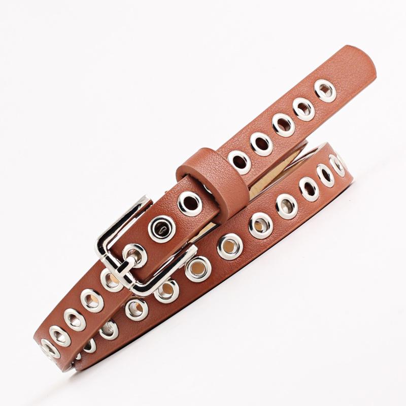 Summer Rivet Women'S Belt, Imitation Leather Thin Belt, Student Decorative Belt