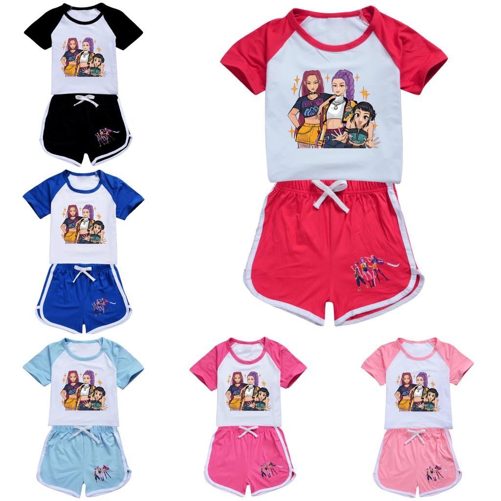 Kpop Demon Hunters Children Summer Short Sleeve Shorts Sport Set With Soft Cotton Fabric For Active Play