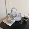 Spring New Style Solid Color Love Pendant Platinum Bag Portable Shoulder Oblique Span Women's Bag