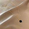 Exquisite Minimalist Black Square Pendant Necklace For Women Charm Necklace  Trend Punk Choker Chains Jewelry Party Gifts