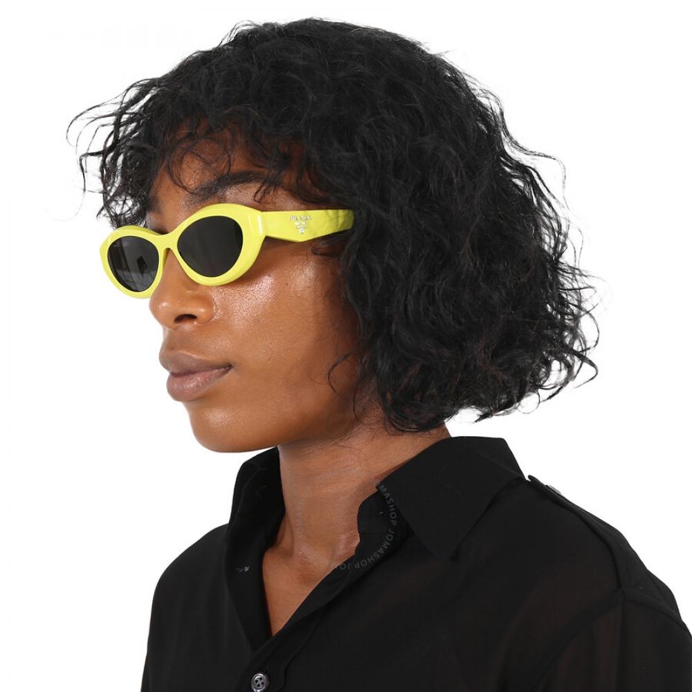 Prada Dark Gray Oval Ladies Sunglasses Pr 26zs 13l08z 55