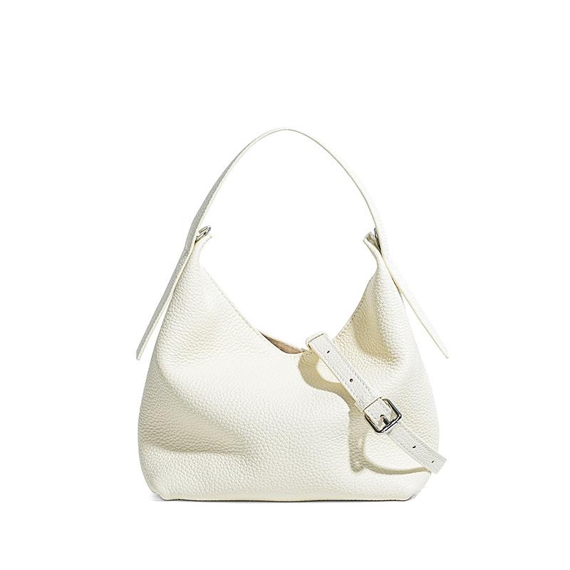 New Soft First-layer Cowhide Messenger Tote Bag, Solid Color Leather Commuting Versatile High-end Portable Women's Bag