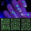 Nail Art Slider Adhesive Decals DIY Manicure Christmas Nail Sticker White Snowflakes 3D Luminous
