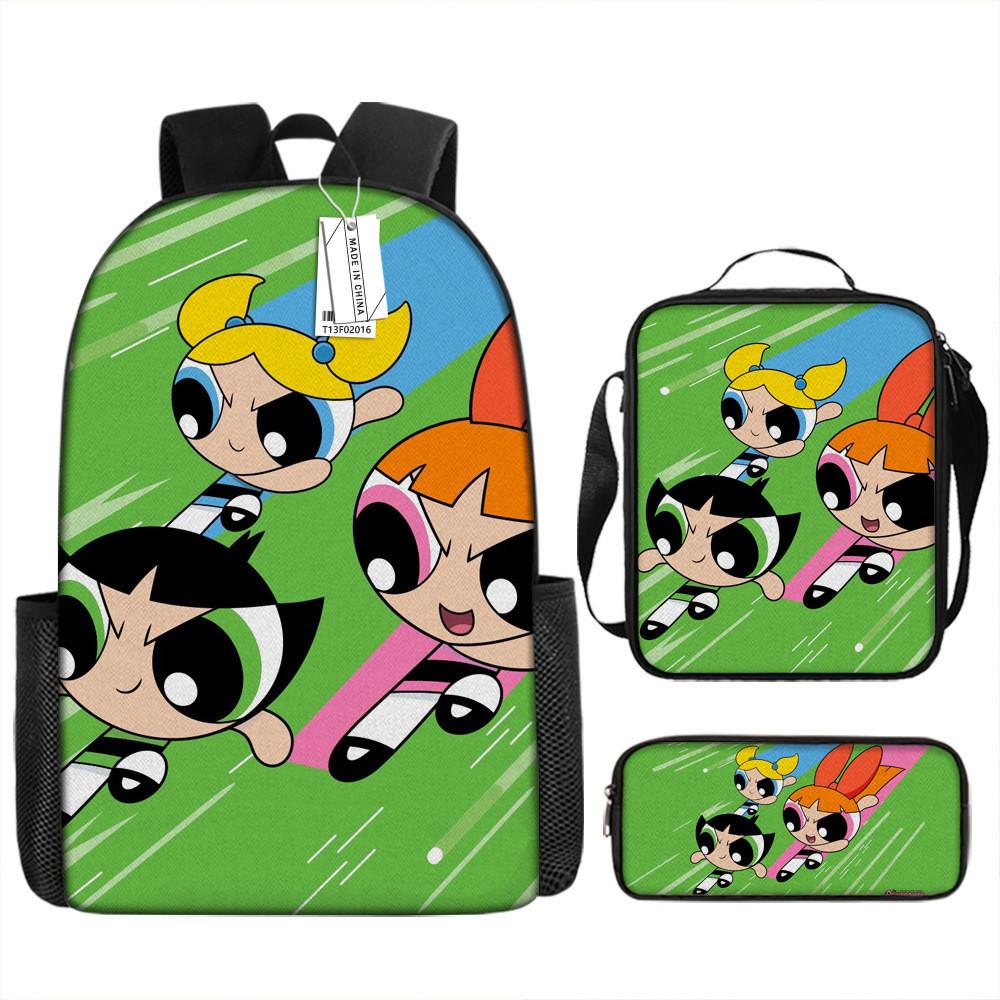 Mochila de Dibujos Animados Las Supernenas Con Correas Acolchadas de Espuma Para la Escuela y el Uso Diario