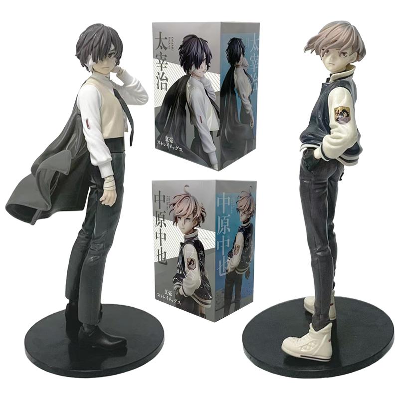 22cm Bungo Stray Dogs Nakahara Chuya Figure Dazai Osamu Action Figures Noodles Press Model PVC Collectible Toys Birthday Gifts