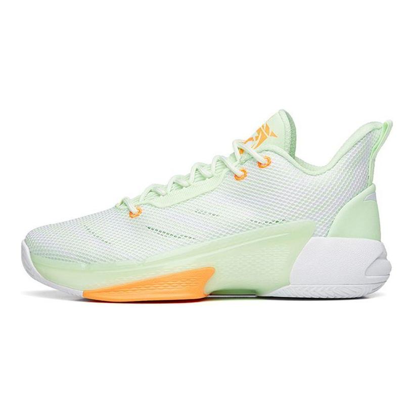 Anta Attack 4 Durable Rebound Mid-Top Basketball Shoes Men Sneakers White Green Orange 112231603-1