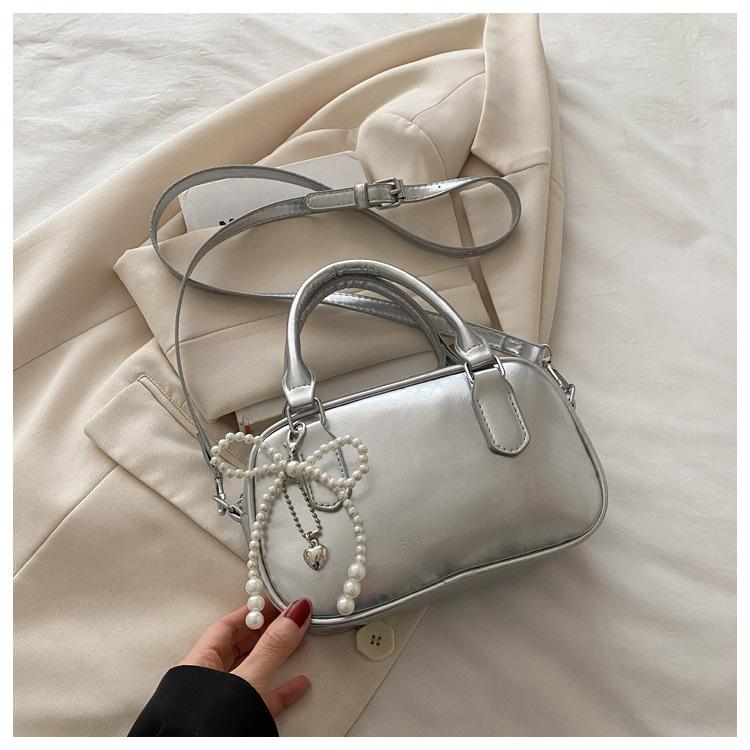 Neue Sommer Mode Einfache Damen Quadratische Tasche Perlen Schleife Umhängetasche Crossbody Tasche