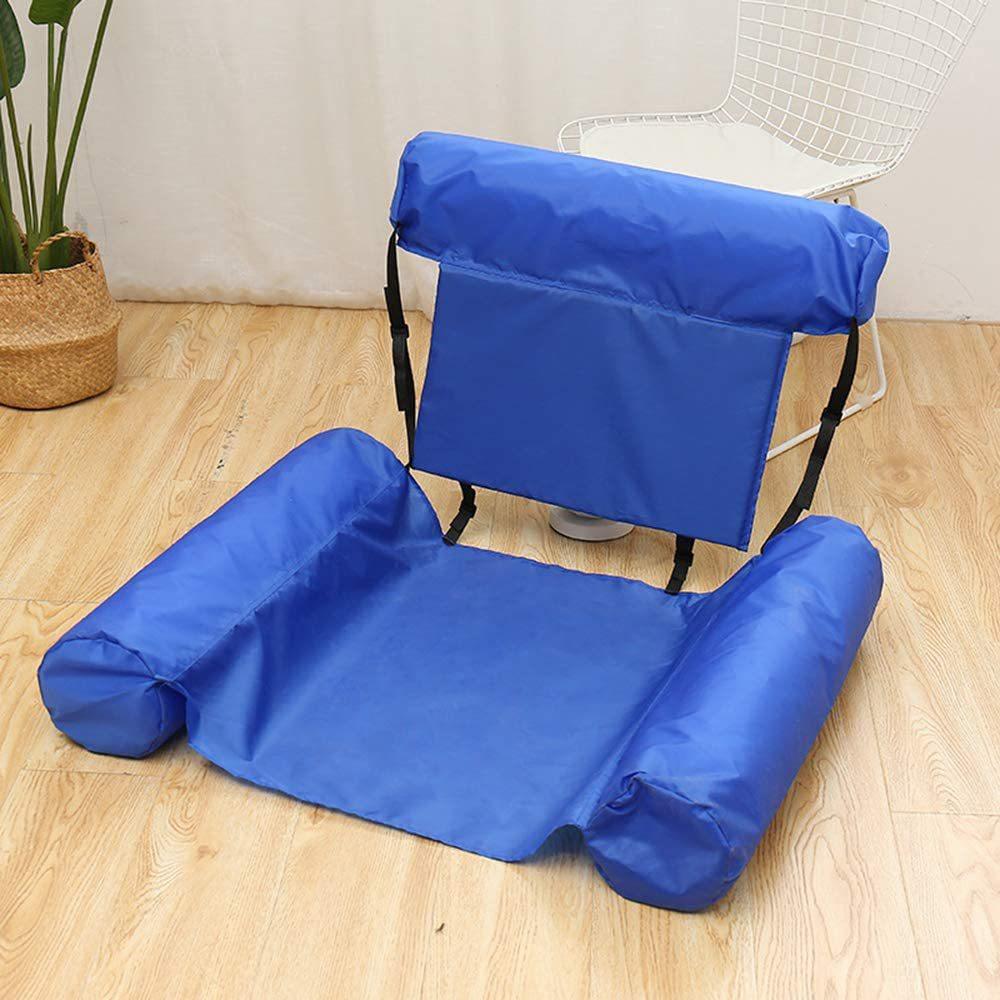 Foldable Inflatable Floating Row Pool Float Inflatable Chair Backrest Recliner Swimming Pool Water Hammock Beach Lounger Piscina