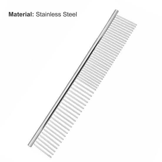 Pet Comb Smooth Edges Pet Hair Care Stainless Steel Dog Cat Hair Straight Row Comb Pet Grooming Tool