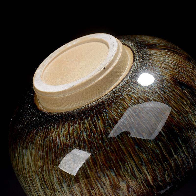 NEW Brushed Jianzhan Firewood Master Ceramic Kiln Large Tasting Tianmu Glaze Bowl Tea Douli Cup