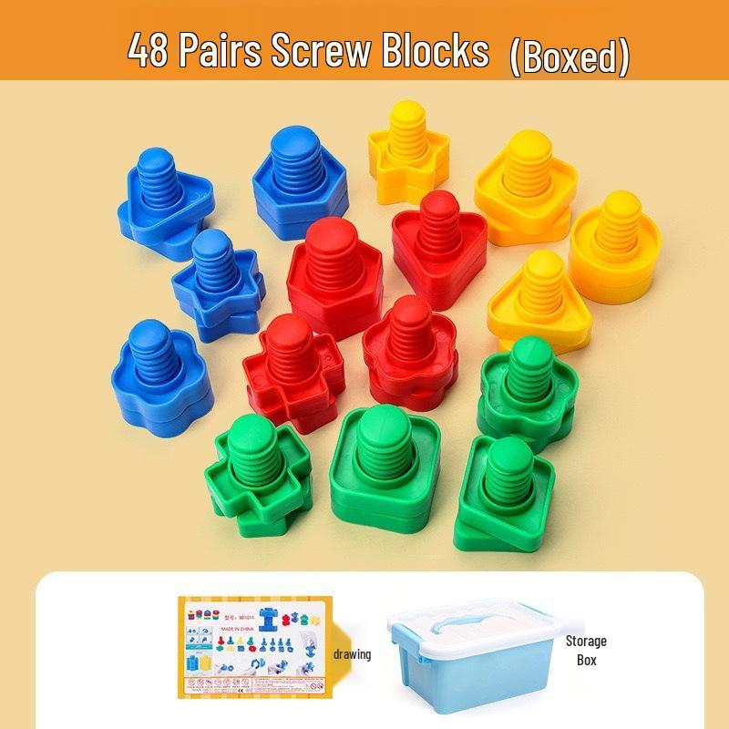 Cross-Border Large Particle Screw Building Blocks for Kids - Educational Assembly & Disassembly Toy Set for Kindergarten