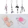 4Pcs Cute Bowknot Star Pendant Phone Charm Y2K Phone Chain Strap Sweet Bag Decoration Lanyards Keychain Accessories