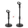 Detachable Adjustable Desktop Short Microphone Disc Stand with Non Slip Mic Clip