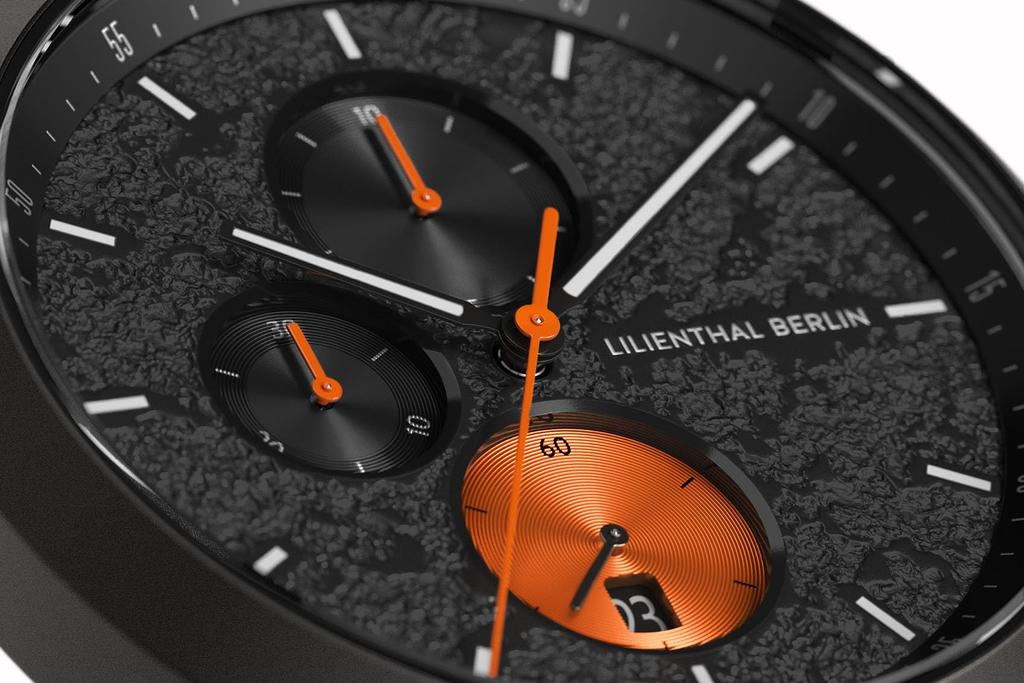 Lilianthal Berlin Limited Edition Chronograph Watch with Date Made in Gray Display, Germany, C01-LE-VOLII-B023F, Men's,