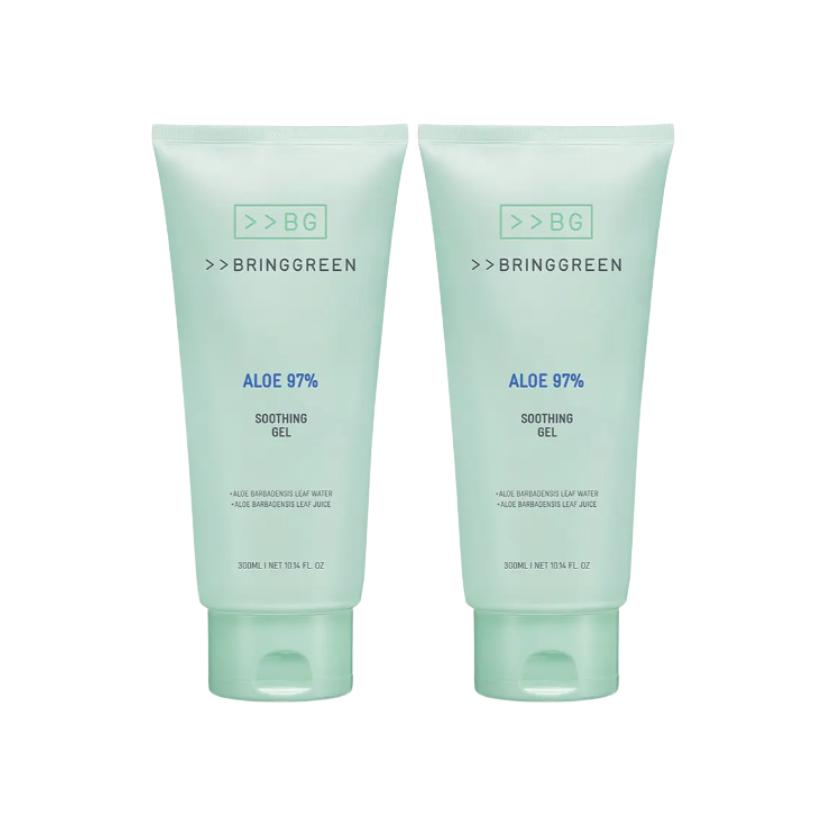 BRING GREEN Aloe 97% Soothing Gel 300ml x2 Set Hydrating & Cooling Care