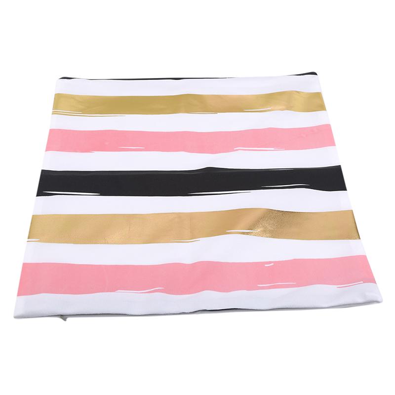 Geometry Bronzing Pillowcase Cover Strip Pillows Cases Bedroom Home Decorative Throw Pillowcases