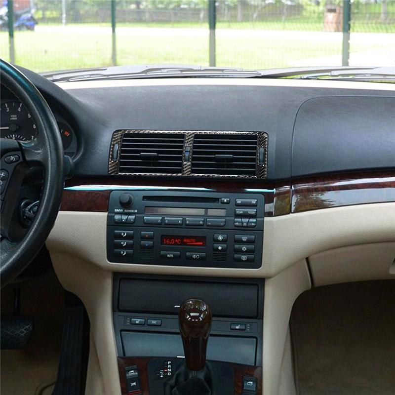 Black Car Interior Decoration Protection Carbon Fiber Sticker For For BMW 3Series E46 1998-2005 With Navigation System