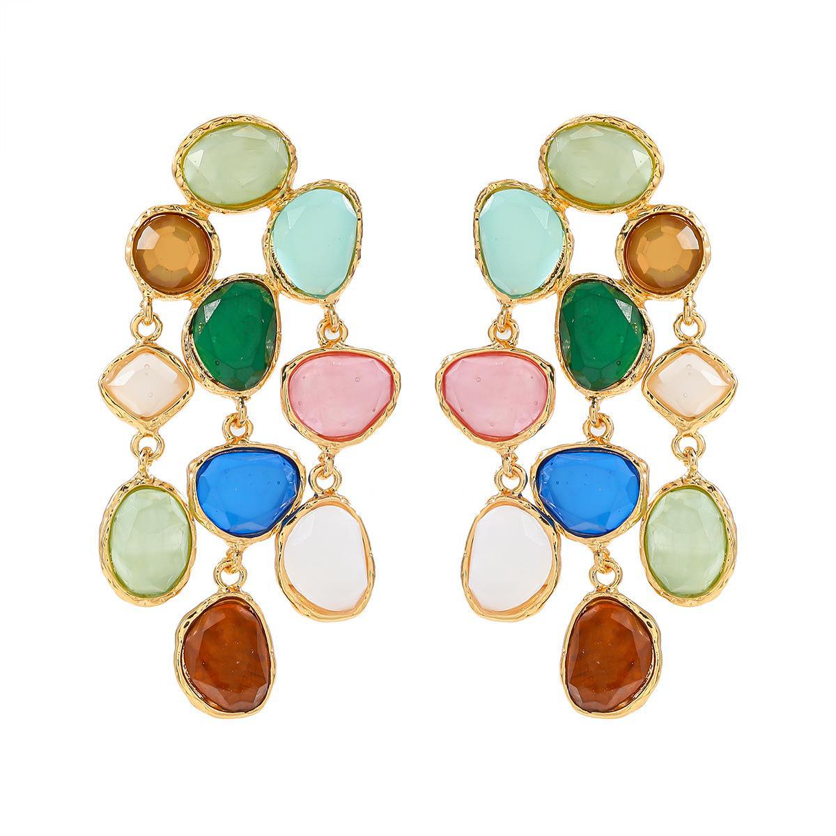 Красочные серьги ручной работы в стиле ретро в стиле бохо