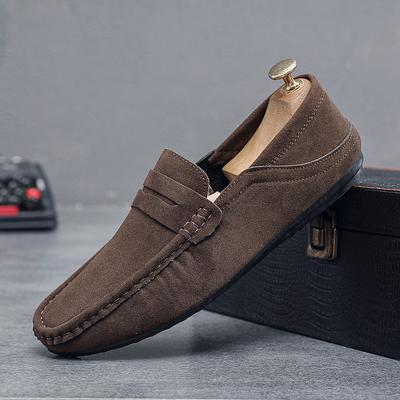 Zapatos Casuales para Hombre Moda Zapatos para Hombre Hechos a Mano Gamuza Cuero Genuino Mocasines para Hombre Mocasines Slip On Planos para Hombre Zapatos de Conducir para Hombre