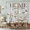 Rustic Wooden Panel Floral Shower Curtain Hummingbird Sunflower Lavender Polyester Fabric Bath Curtain Bathroom Decor with Hooks