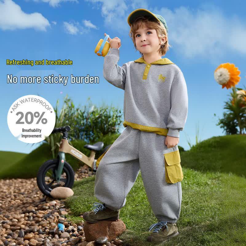 ASK JUNIOR Kids  Hooded Sweatshirt & Cargo Pants Set 120
