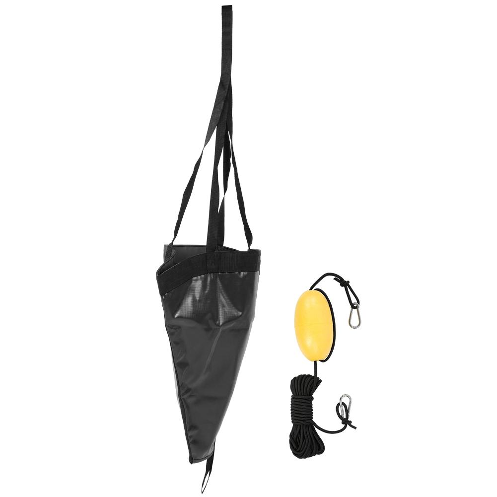 24in Portable Boat Anchor Float Set Accessory for Yacht Rubber Dinghy Kayak  Fishing Boatblack