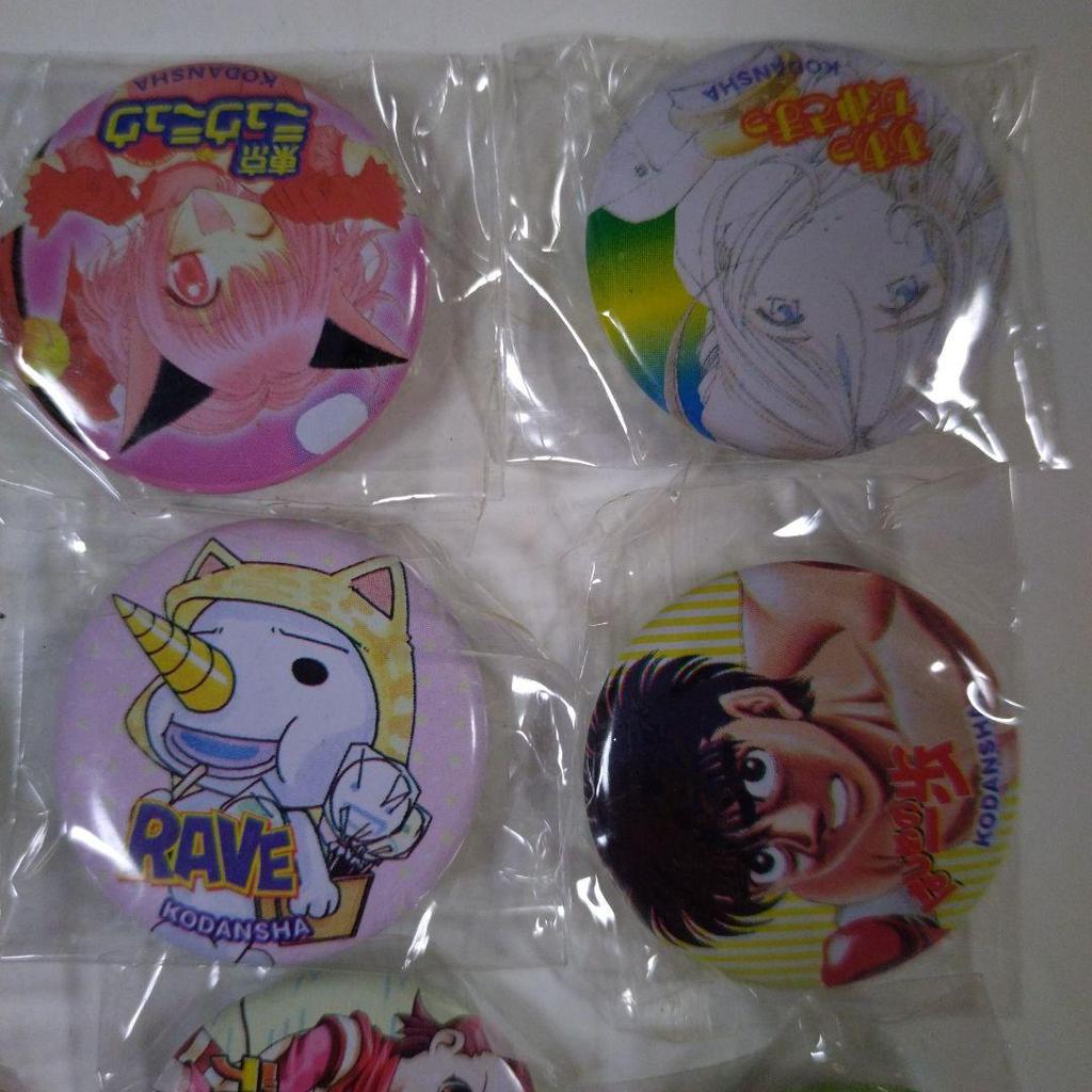 [USED] Novelty Can Badges: Ah! My Goddess, Vagabond, Tokyo Mew Mew, and Hajime No Ippo